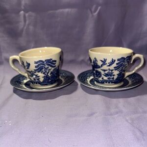 Blue and White Floral Dining Mugs